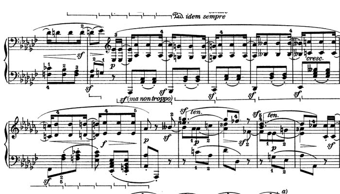 Sforzandi examples from sonata No. 12, Beethoven