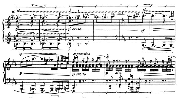 Ejemplo de la sonata 32, Beethoven