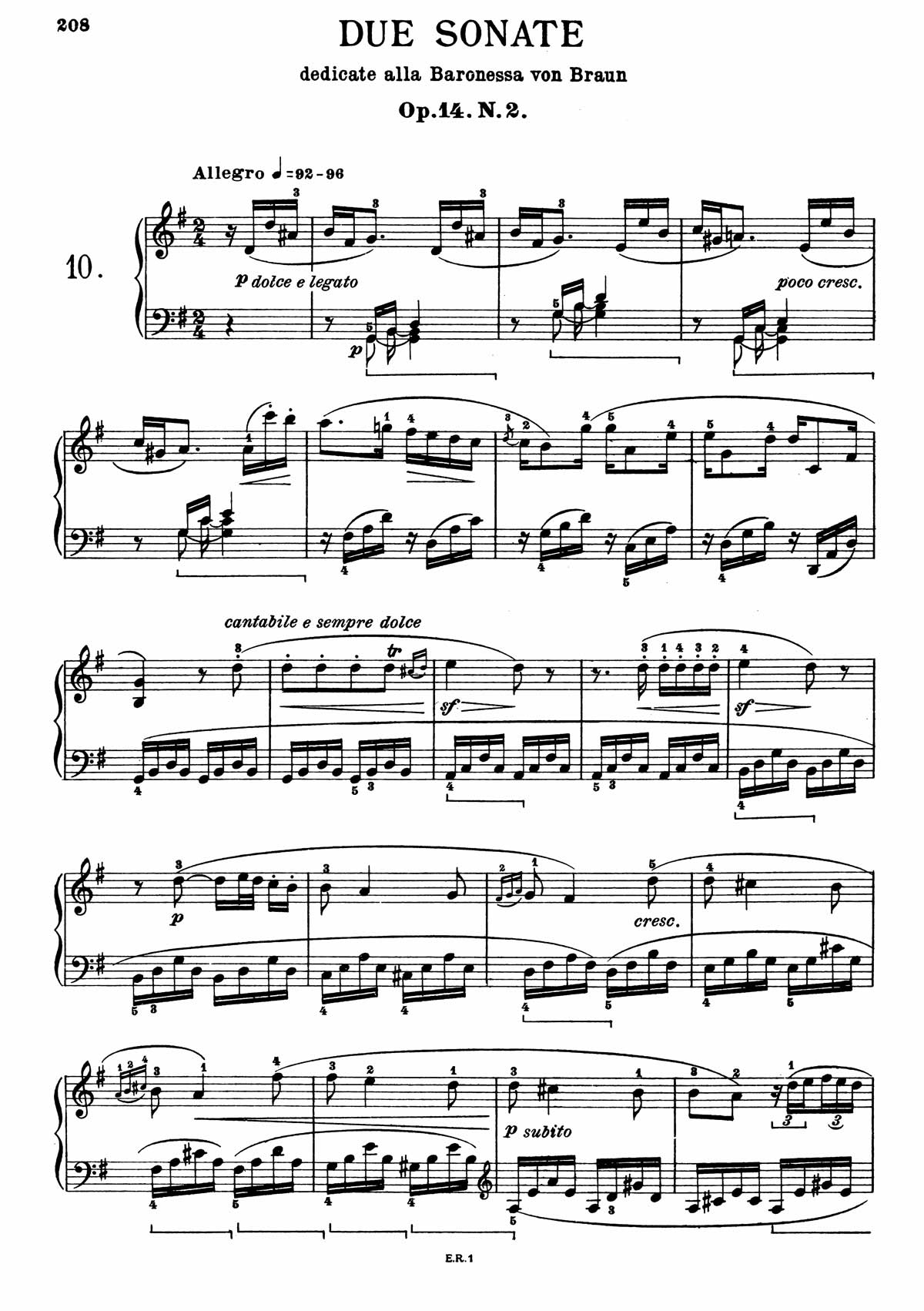 Beethoven Piano Sonata 10-1 sheet music