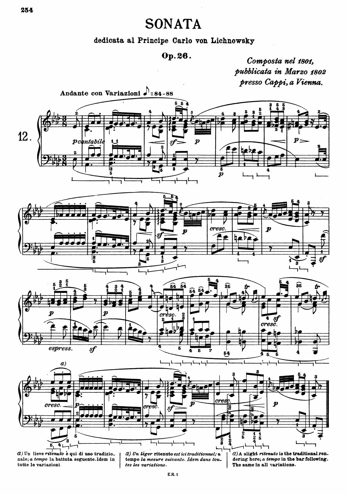 Beethoven Piano Sonata 12-1 sheet music