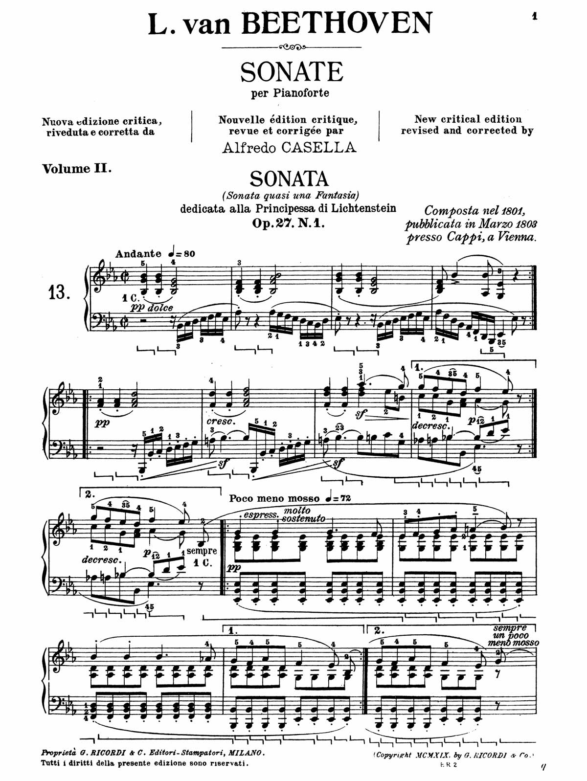 Beethoven Piano Sonata 13-1 sheet music