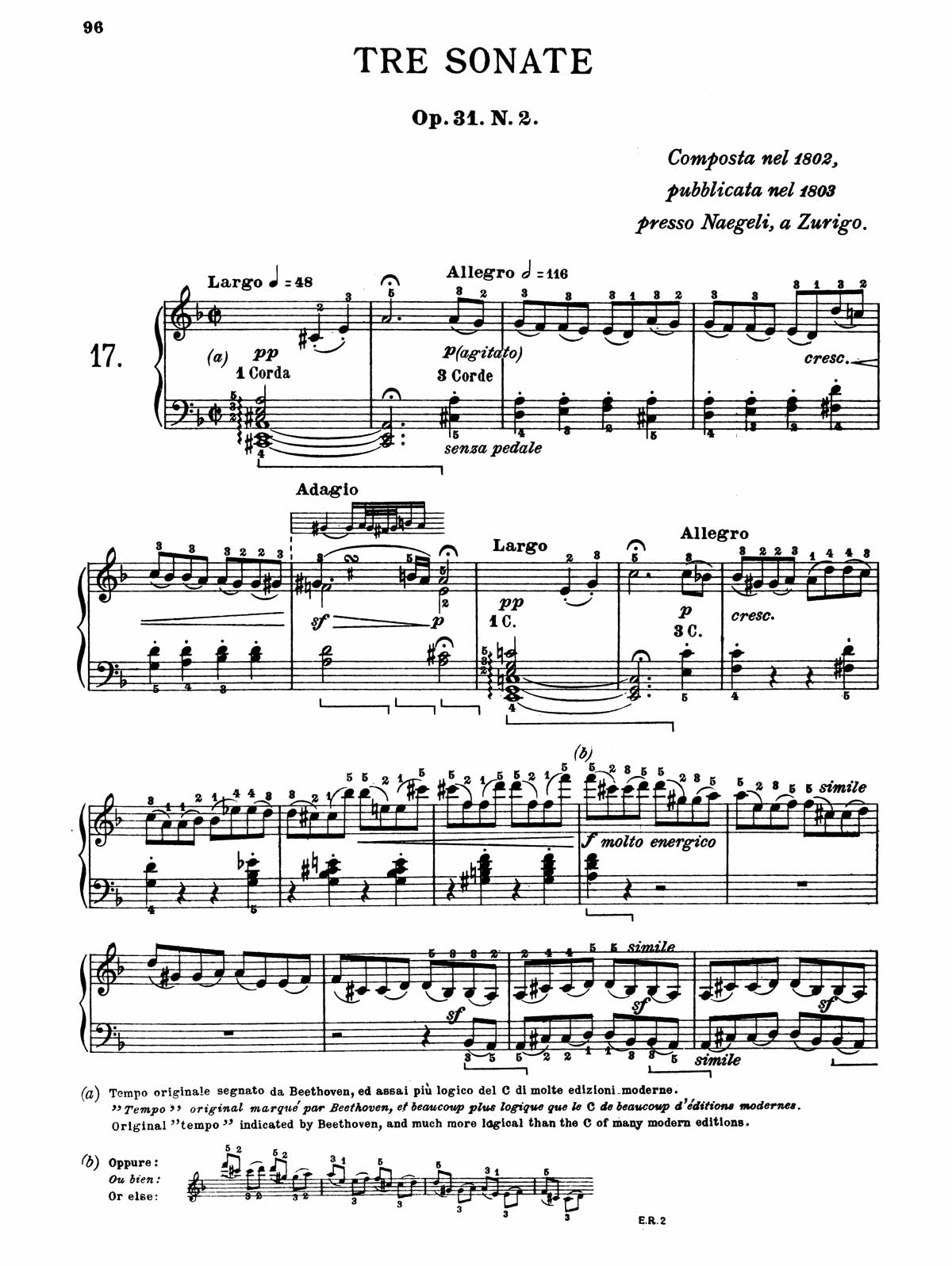 Beethoven Piano Sonata 17-1 sheet music
