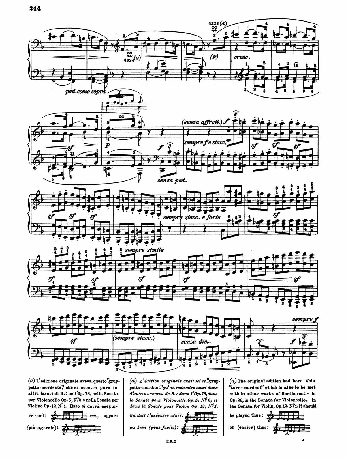 Beethoven Piano Sonata 22-2 sheet music