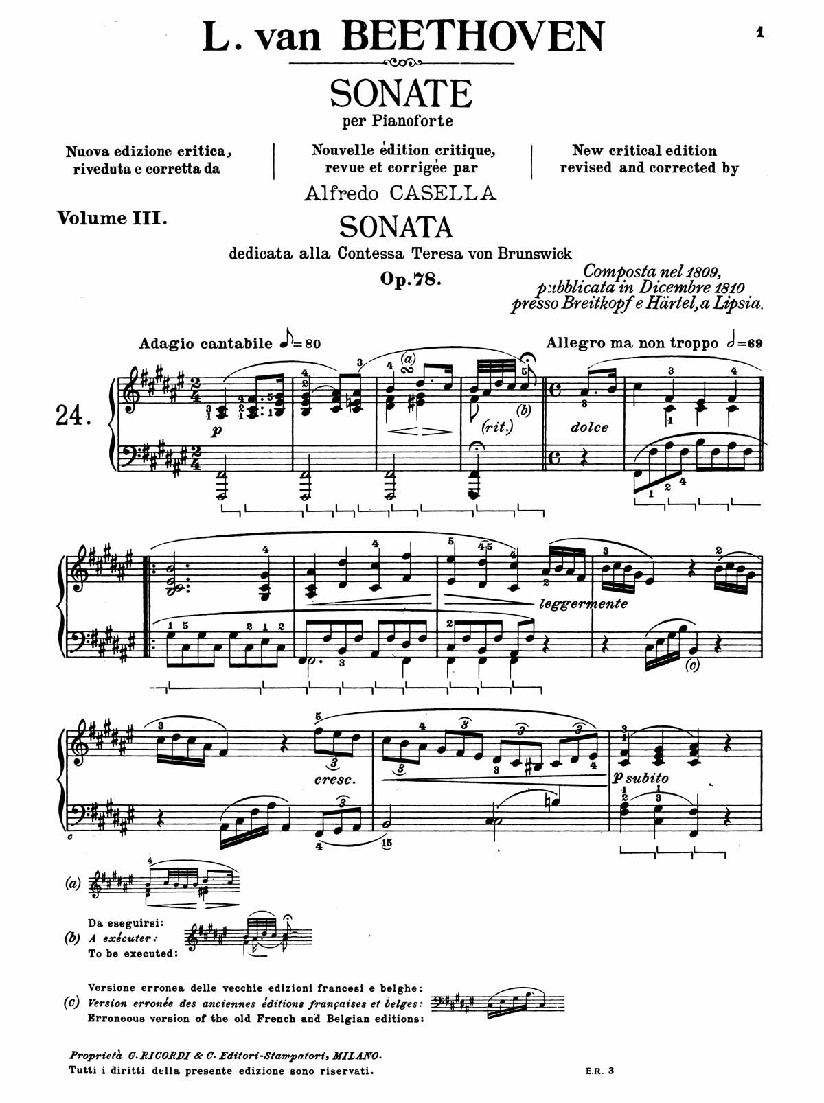 Beethoven Piano Sonata 24-1 sheet music