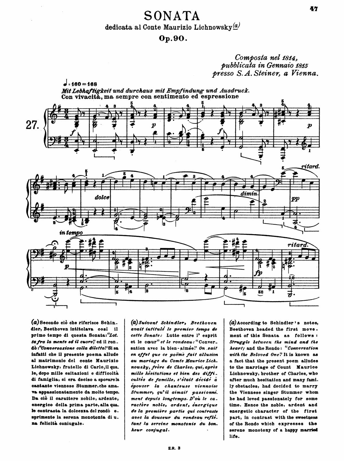 Beethoven Piano Sonata 27-1 sheet music