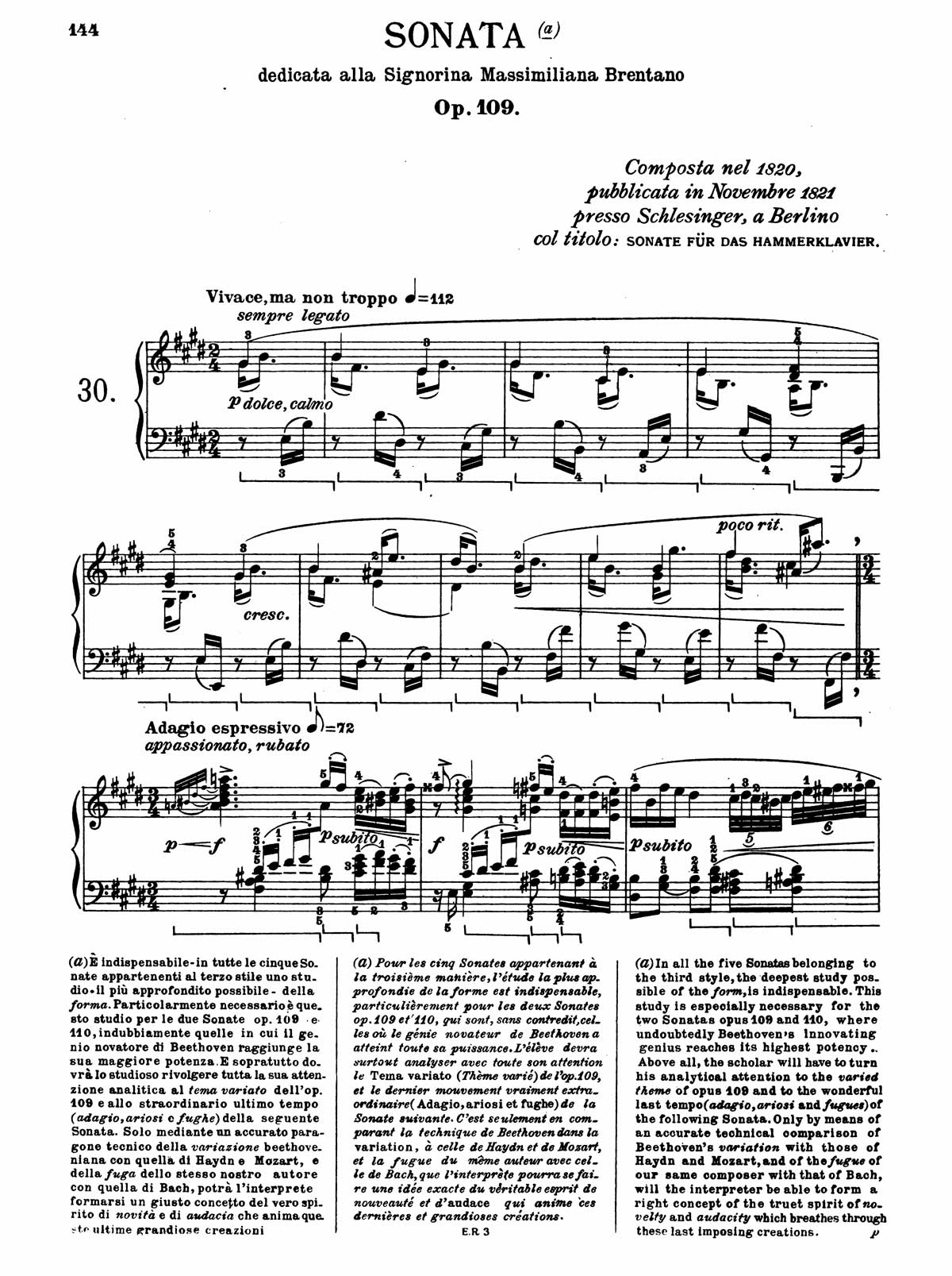 Beethoven Piano Sonata 30-1 sheet music