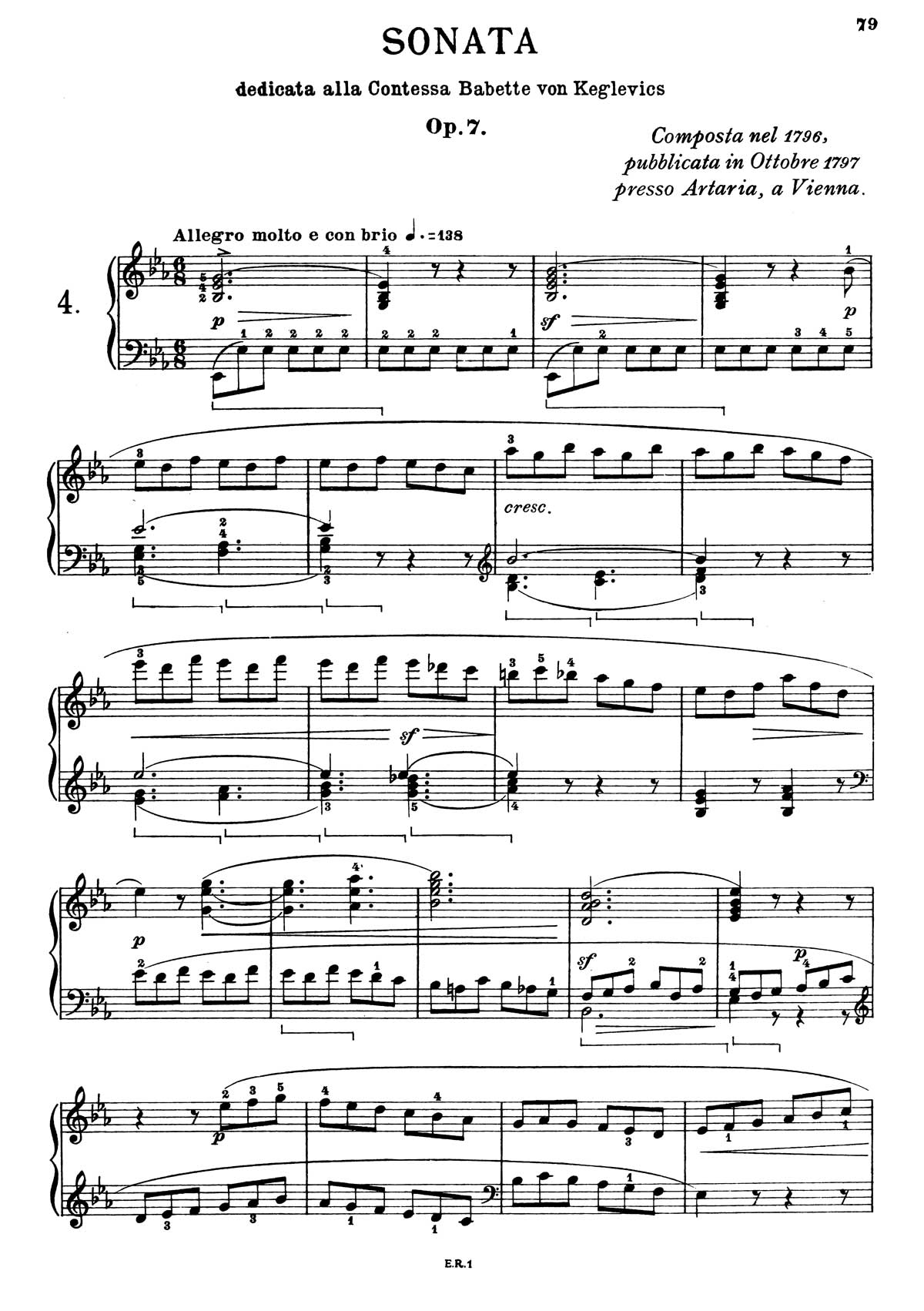 Beethoven Sonata 4-1 sheet music