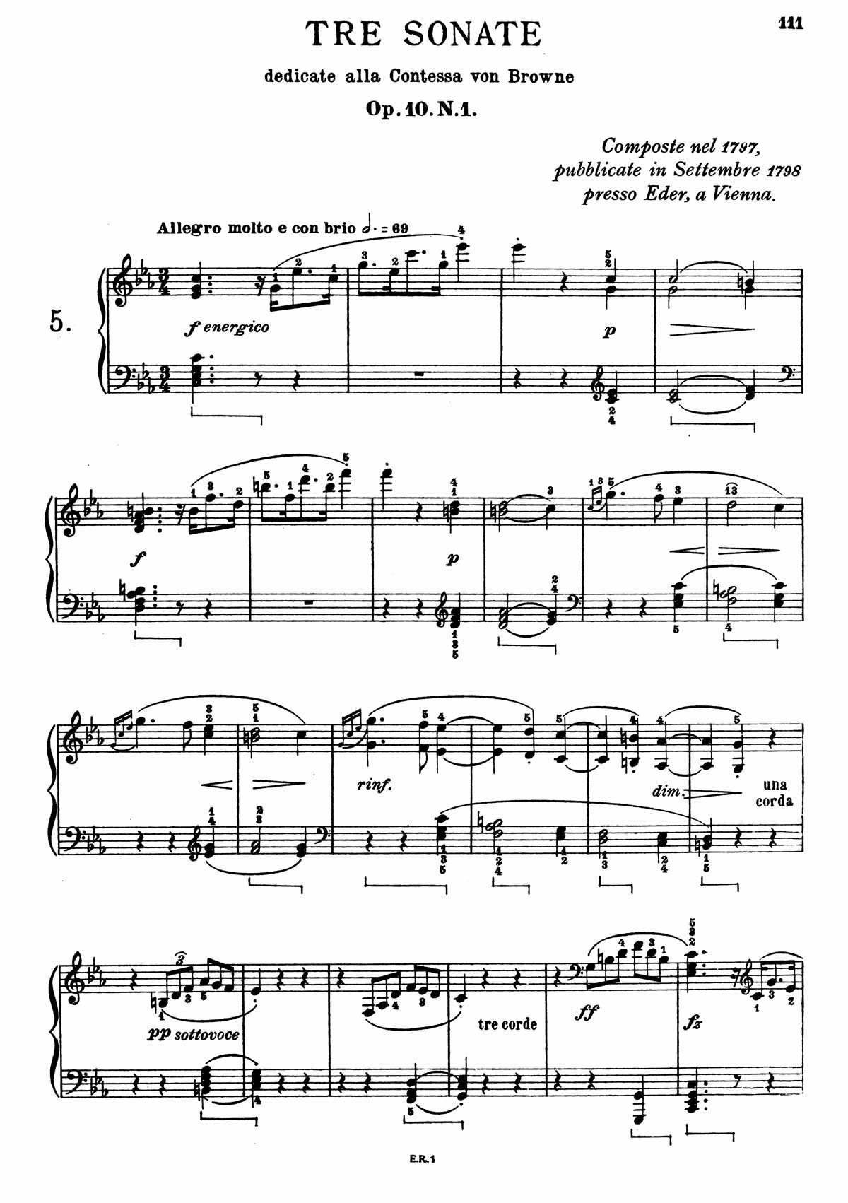 Beethoven Piano Sonata 5-1 sheet music