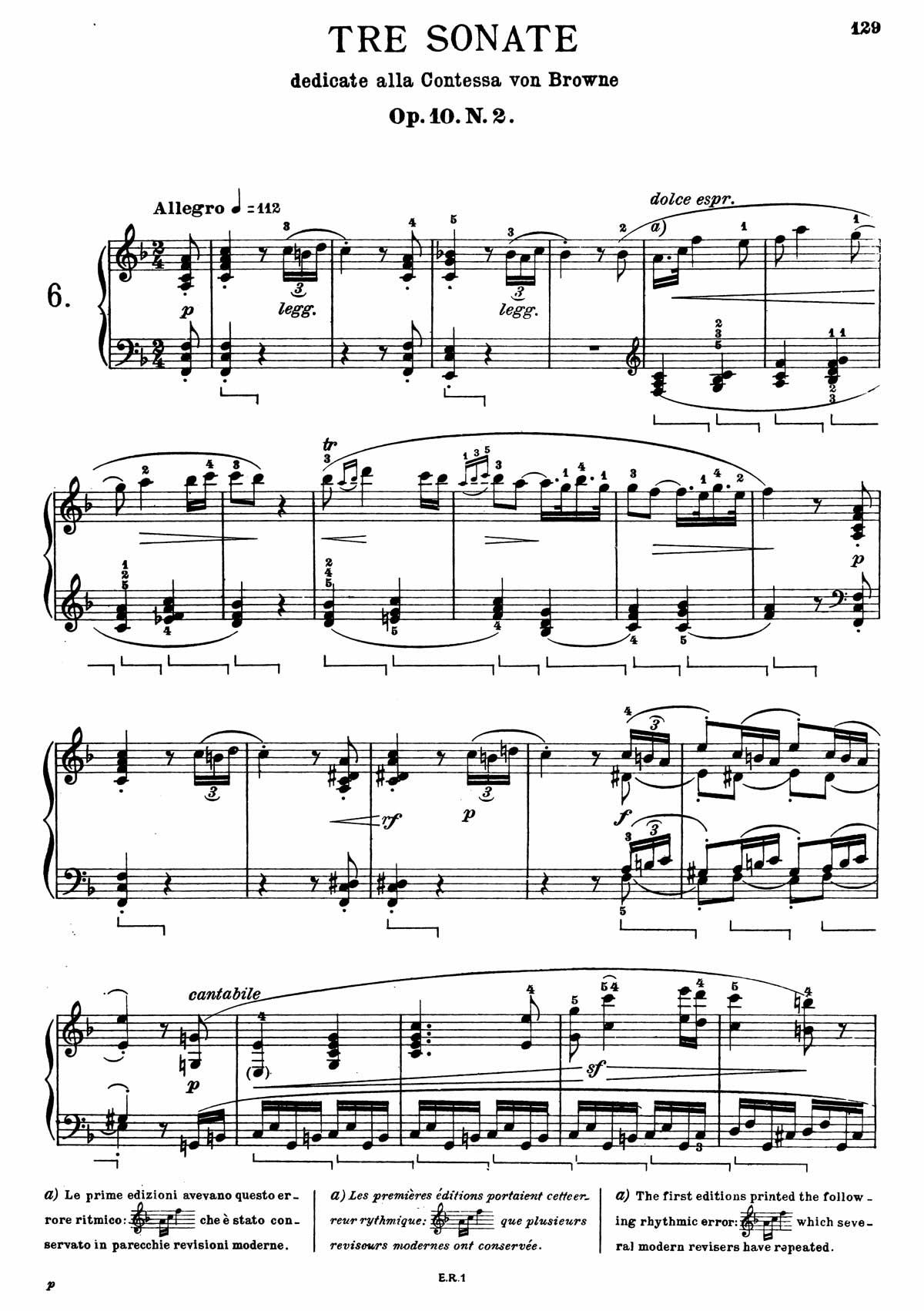 Beethoven Piano Sonata 6-1 sheet music