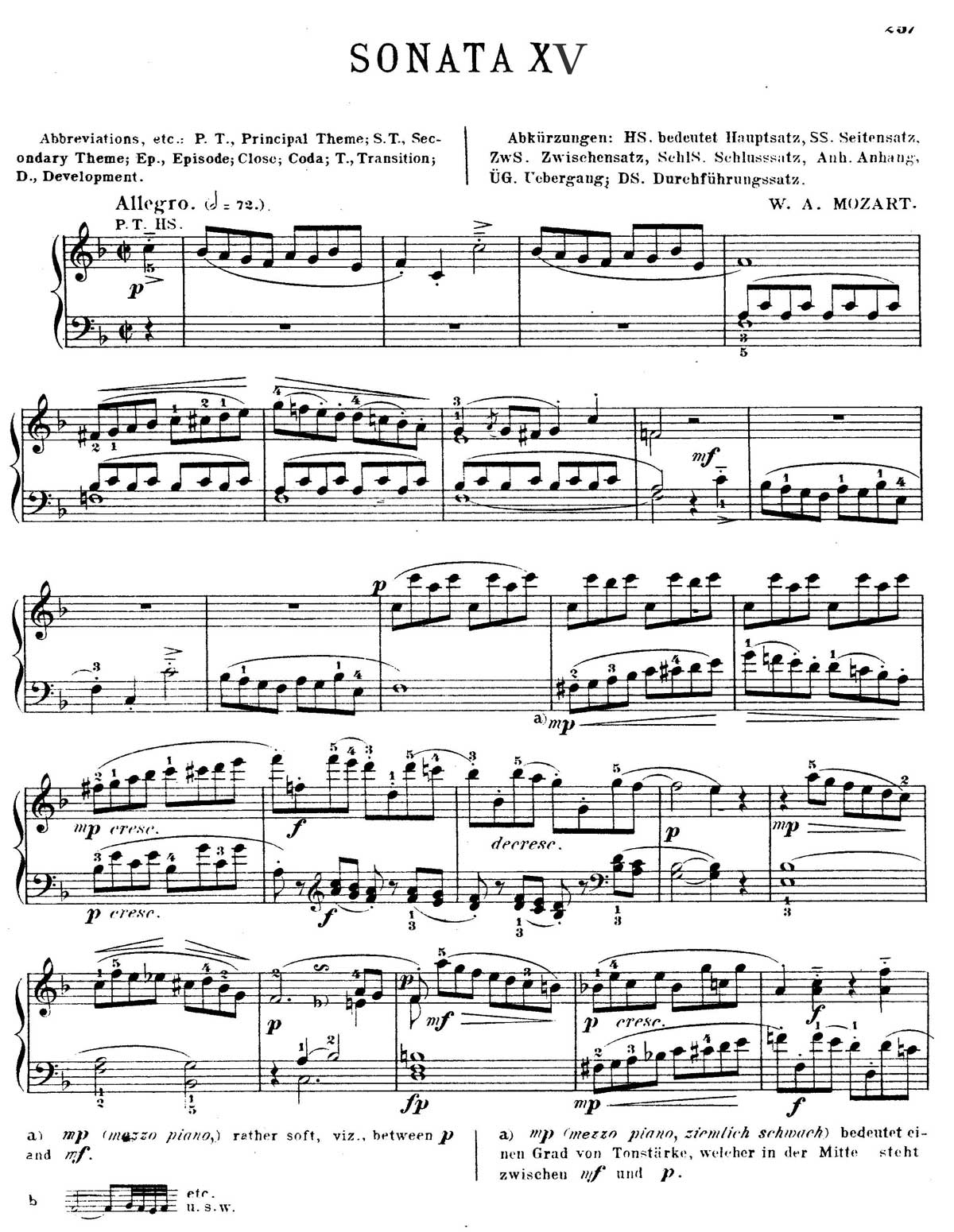 Mozart Piano Sonata 15-sheet music 1