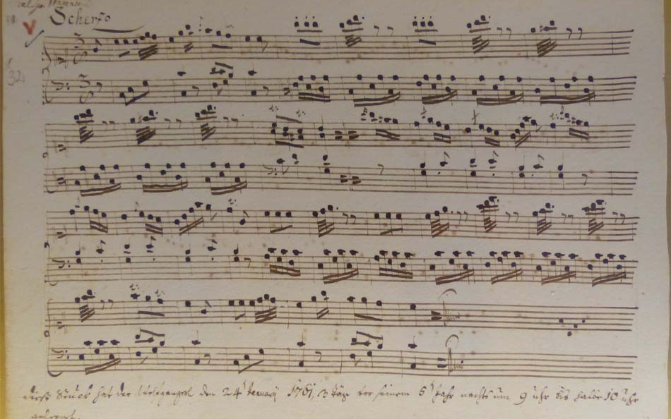 mozart sheet music manuscript