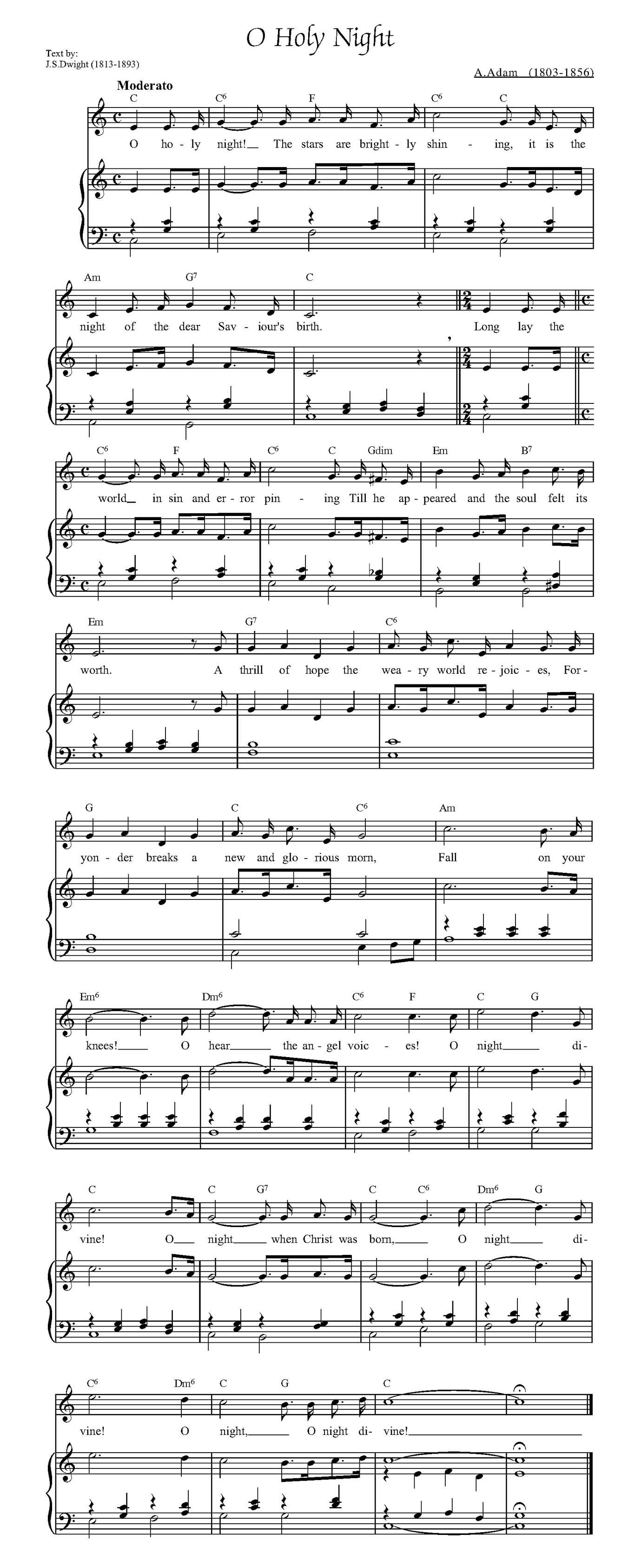 Letra de canción de O Holy Night Christmas Carol Music